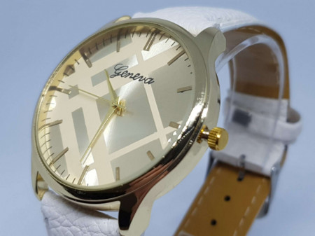Ceas de dama Geneva Hestia gold alb