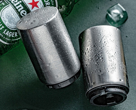 Desfacator automat capace sticle de bere, argintiu