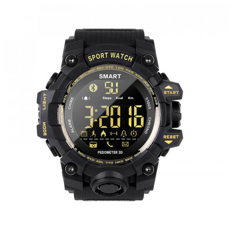 Ceas smartwatch RegalSmart EX16S-181 Sport BT 4.0, monitor fitness, padometru, Android, iOS, notificari, negru
