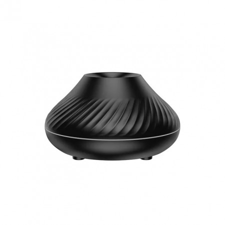Umidificator cu difuzor de aroma cu flacara falsa 3D lumina de noapte cu 7 culori, difuzor de uleiuri esentiale si ceata rece cu ultrasunete, negru, 130 ml