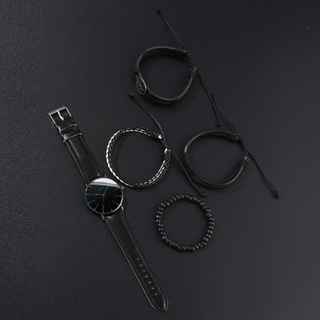 Set cadou cu ceas barbatesc Geneva XR4451 si patru bratari elegante