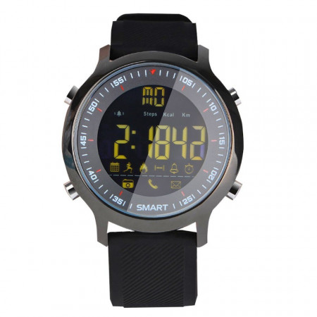 Ceas smartwatch Sport EX18 BT 4.0, Android, iOS, padometru, anti-lost, notificari, negru