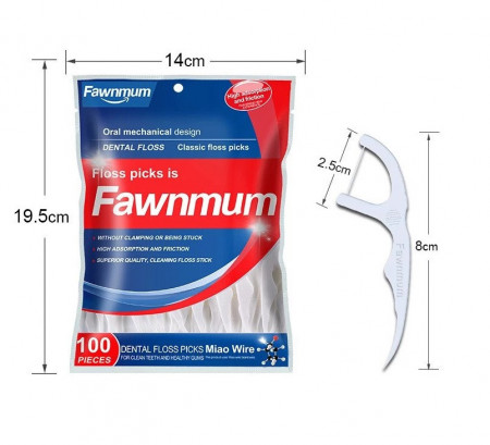 Ata dentara Fawnmum cu maner, 100 bucati