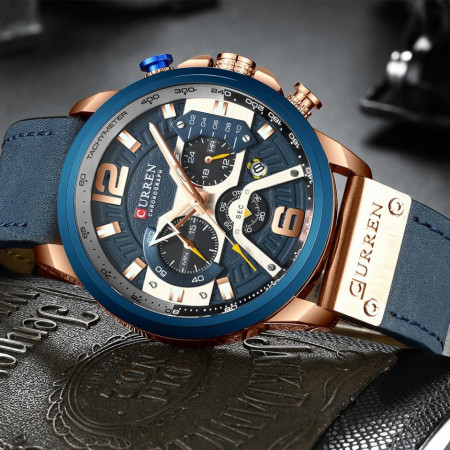 Ceas barbatesc Curren Cronograph Blue Ocean