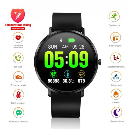 Bratara fitness smart F25T, ritm cardiac, nivel oxigen sange, iOS si Android, Bluetooth 4.0