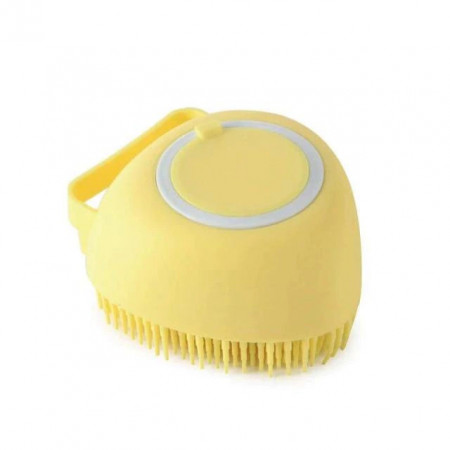 Perie de silicon cu dozator de sampon pentru spalat animale de companie