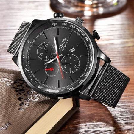 Ceas barbatesc black grid business