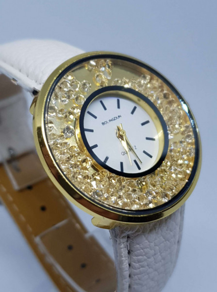 Ceas de dama Geneva Crystal alb
