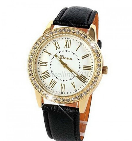 Ceas de dama Geneva Persefona black white