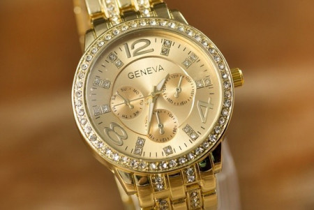 Ceas de dama Geneva rhinestone gold Edition