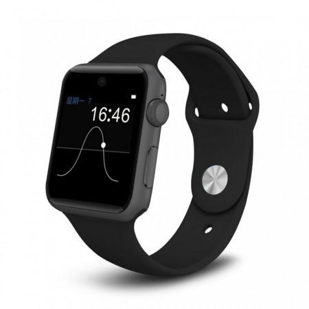 Ceas smartwatch DM09 BT 4.0, voice interaction, cartela SIM, 1,54 HD touchscreen, notificari, anti-lost, g-senzor, pedometru, negru