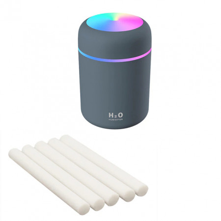 Umidificator de aer cu ultrasunete cu difuzor aromaterapie cu LED, 300 ml