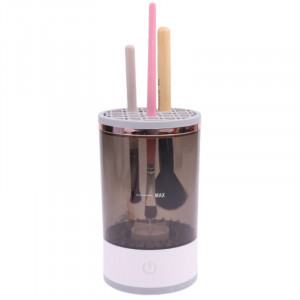 Aparat pentru curatat pensule de machiaj 2-in-1, spala si usuca pensulele de machiaj de toate dimensiunile, 5V, 7000RPM vibratii sonice, incarcare USB, alb