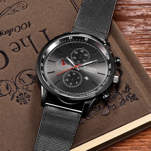 Ceas barbatesc black grid business