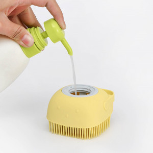 Perie de silicon cu dozator de sampon pentru spalat animale de companie