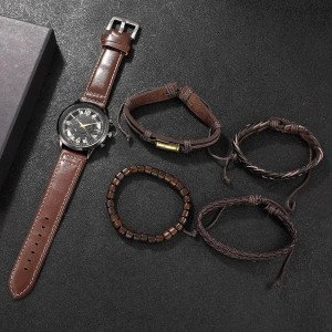 Set cadou cu ceas barbatesc Shaarms 8159 si patru bratari elegante