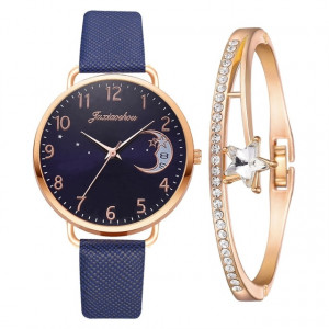 Set cadou cu ceas de dama Fulaida albastru XR4379 si bratara eleganta