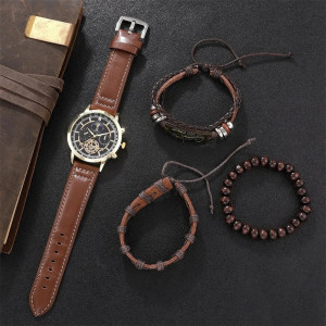 Set cadou cu ceas barbatesc Shaarms HQ8159 si trei bratari elegante