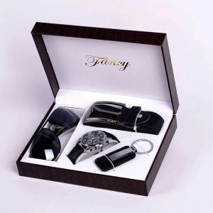 Set cadou cu ceas barbatesc, curea, breloc chei si ochelari soare Fancy