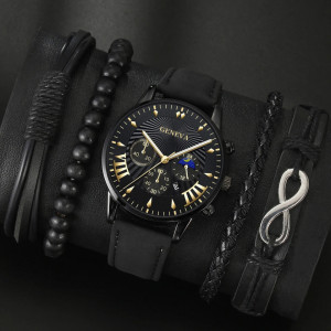 Set cadou cu ceas barbatesc Geneva Infinite si patru bratari elegante