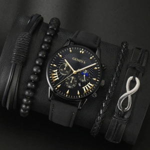 Set cadou cu ceas barbatesc Geneva Infinite si patru bratari elegante
