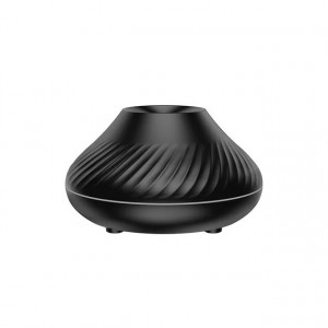Umidificator cu difuzor de aroma cu flacara falsa 3D lumina de noapte cu 7 culori, difuzor de uleiuri esentiale si ceata rece cu ultrasunete, negru, 130 ml