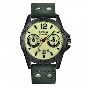 Ceas barbatesc Xinew green calendar