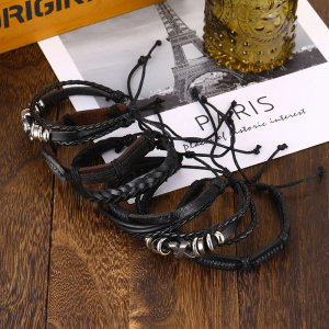 Set 4 bratari barbatesti Neo-Gothic Star