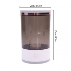 Aparat pentru curatat pensule de machiaj 2-in-1, spala si usuca pensulele de machiaj de toate dimensiunile, 5V, 7000RPM vibratii sonice, incarcare USB, alb