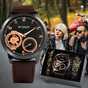 Set cadou cu ceas barbatesc Migeer si doua bratari