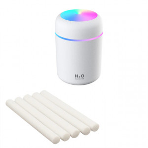 Umidificator de aer cu ultrasunete cu difuzor aromaterapie cu LED, 300 ml