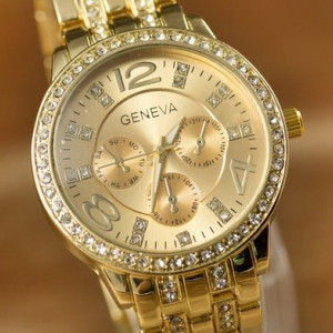 Ceas de dama Geneva rhinestone gold Edition