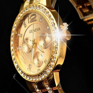 Ceas de dama Geneva rhinestone gold Edition