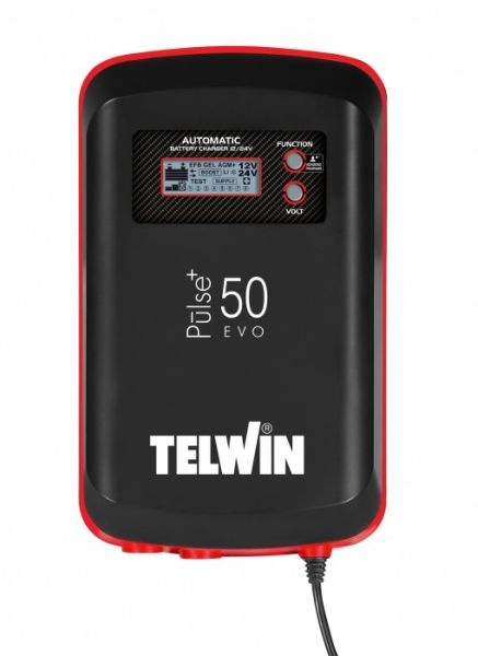Aparat incarcat baterii auto PULSE 50 EVO, voltaj incarcare: 12/24 V TELWIN, curent incarcare: 20/40A, alimentare: 230V, tip baterie: AGM/EFB/GEL/LiFePO4/MF/WET