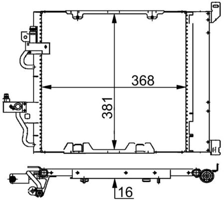 Condensator climatizare (cu uscator) potrivit OPEL ASTRA H, ASTRA H CLASSIC, ASTRA H GTC, ASTRA H/KOMBI, ZAFIRA B, ZAFIRA B/MINIVAN 1.3D/1.7D/1.9D 03.04-