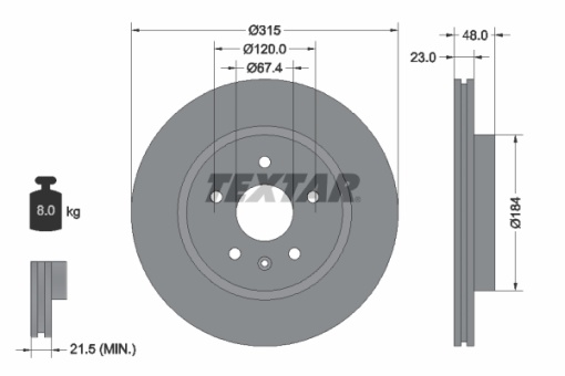 Disc frana Spate Dreapta/Stanga (fara pivot de fixare a rotii) potrivit BUICK LA CROSSE; CADILLAC XTS; CHEVROLET CAMARO, MALIBU; OPEL INSIGNIA A, INSIGNIA A COUNTRY; SAAB 9-5 1.4-6.2 07.08-