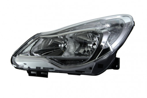 Far stanga (H1/H7, reglaj electric, cu motoras, fundal cromat) OPEL CORSA D