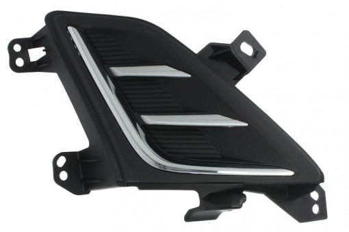 Grila bara fata dreapta cu dunga crom, plastic, negru potrivit FORD FOCUS IV 04.18-09.21
