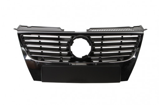 Grila radiator (emblema mare; garnituri cromate, crom/negru) potrivit VW PASSAT B6 1.4-3.6 03.05-10.11 -07.10