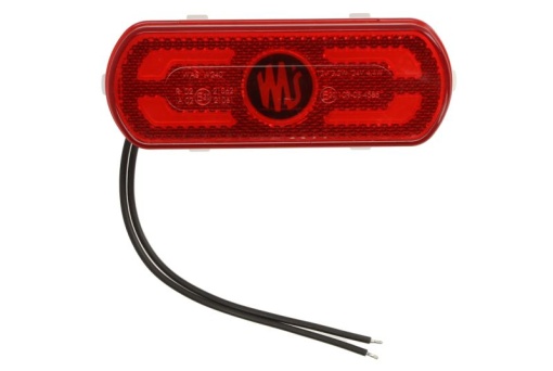 Lumini clarificare stanga/dreapta, forma: oval, rosu, LED, inaltime 53mm; latime 134mm; adancime 25mm, în relief, lungime cablu 240mm, cu cuier, 12/24V (cu afișare a conturului vehiculului pe șosea, IP6K9K)