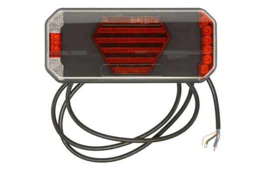 Stop spate dreapta (LED, 12/24V, cu intermitent, cu lumina de ceata, lumina de marșarier, cu lumina stop, lumini parcare, cu lumina placuta inmatriculare, reflector, lungimea cablu : 2m)