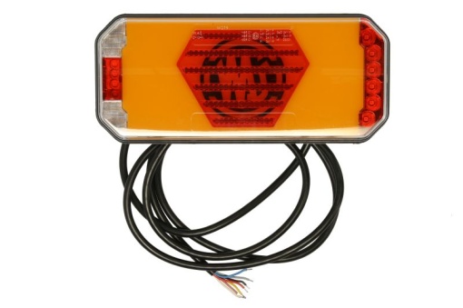 Stop spate dreapta (LED, 12/24V, cu intermitent, cu lumina de ceata, lumina de marșarier, cu lumina stop, lumini parcare, reflector, indicator dinamic, lungimea cablu : 2m)