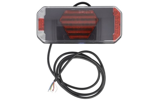 Stop spate dreapta (LED, 12/24V, cu intermitent, cu lumina de ceata, lumina de marșarier, cu lumina stop, lumini parcare, reflector, indicator dinamic, lungimea cablu : 2m)
