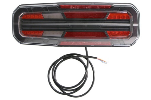 Stop spate dreapta (LED, 12/24V, cu intermitent, cu lumina de ceata, lumina de marșarier, cu lumina stop, lumini parcare, reflector, lungimea cablu : 2m)