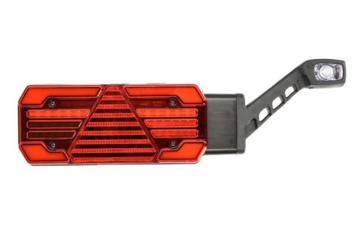 Stop spate dreapta (LED, 12/24V, cu intermitent, cu lumina stop, lumini parcare, reflector triunghiular, cu lampă cu braț prelungit, indicator dinamic, lungimea cablu : 2m)