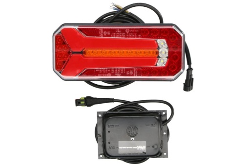 Stop spate stanga/dreapta W150DD (LED, 24V, cu intermitent, cu far de ceață, lumina de marșarier, cu stop, lumină de parcare, reflector, indicator dinamic, lungime cablu: 0,2m, cu un rezistor de sarcină indicator)
