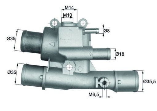 Termostat lichid racire (88°C, in carcasa) potrivit FIAT BRAVA, BRAVO I, MAREA, PALIO, SIENA; LANCIA DELTA II 1.6/1.6CNG 10.95-12.12