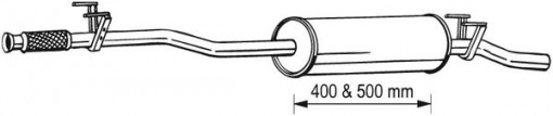 Toba esapament intermediara potrivit VW CRAFTER 30-35, CRAFTER 30-50 2.5D 04.06-05.13
