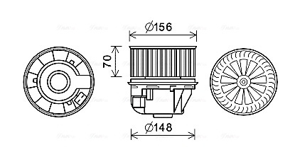 Ventilator habitaclu potrivit FORD C-MAX, FOCUS C-MAX, FOCUS II, FOCUS II/KOMBI, GALAXY II, GALAXY MK II, KUGA I, MONDEO IV, S-MAX 1.4-2.5 10.03-06.15