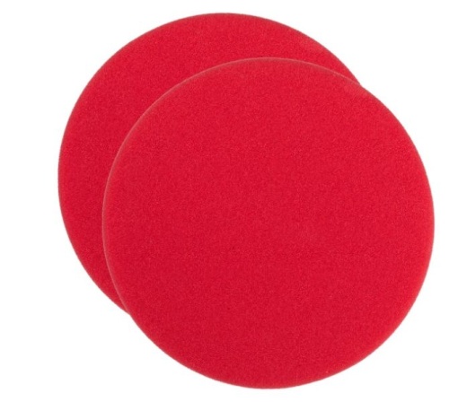 Burete abraziv lustruire SPONGE RED COARSE 140 / 25 MM - 2 PC, tip: tare, diametru: 125/140 mm, grosime: 25 mm, culoare: rosu, suporturi de montare: cârlig și buclă, 2 buc
